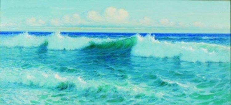 Lionel Walden Breaking Waves, oil painting by Lionel Walden Norge oil painting art